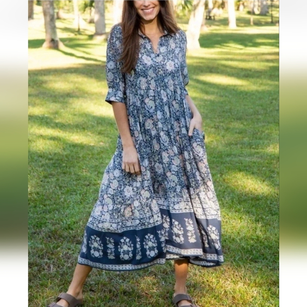 Natural Life Women's Black Floral Maxi Dress - Rebecca Dress